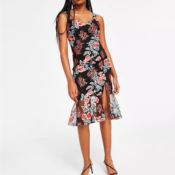 Guess Dresses & Skirts - Guess Black and Red Floral Midi Dress